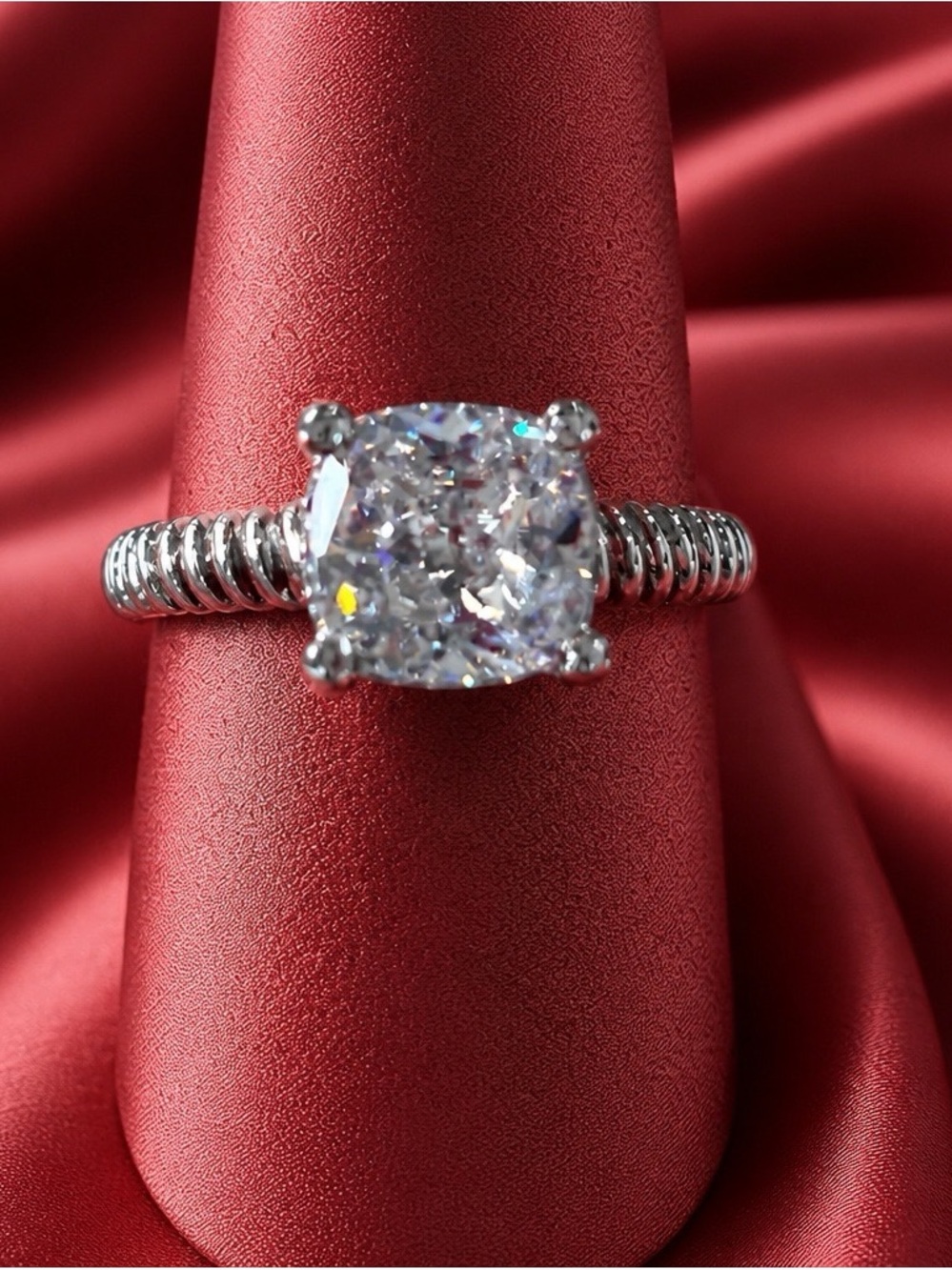 AAA 3.95ctw, Swarovski-grade Austrian Gemstones, platinum over 925 S.Silver
